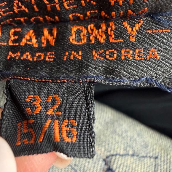 Vintage 70s Aura Rosemary Denim Leather Patchwork Vest & Flare Jeans Set L 32 - Picture 7 of 15